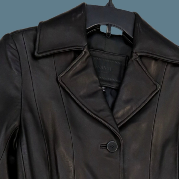 *NWOT Avanti 100% Leather Jacket with adjustable belt - Picture 3 of 5